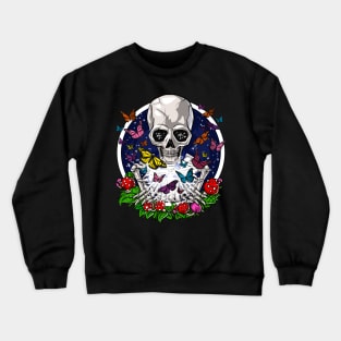 Psychedelic Skull Butterflies Crewneck Sweatshirt